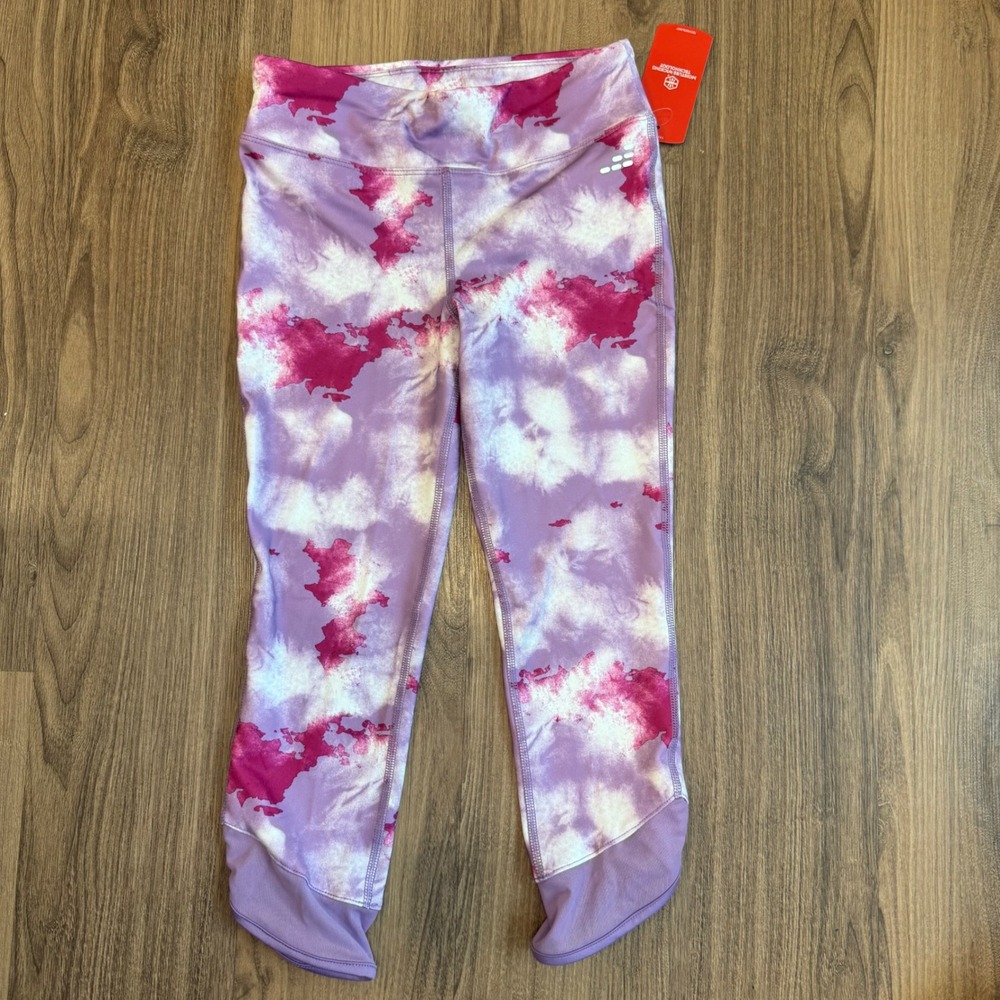 BCG Girls Training 7/8 Leggings Diffused Orchid Tie Dye Purple Pink Size M 8-10